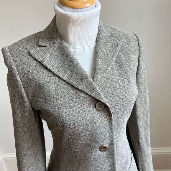 Vintage 90s Henri Bendel Long Wool Blazer 2 – Made in Italy, Gray Longline Style - Picture 2 of 13